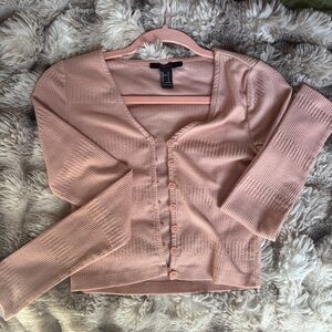 Forever 21 Pink Fitted Cardigan
